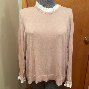 14th & Union Knit top w/ Ruffled Collar & Cuffs 3X